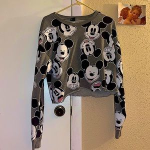 disney mickey mouse cropped sweatshirt